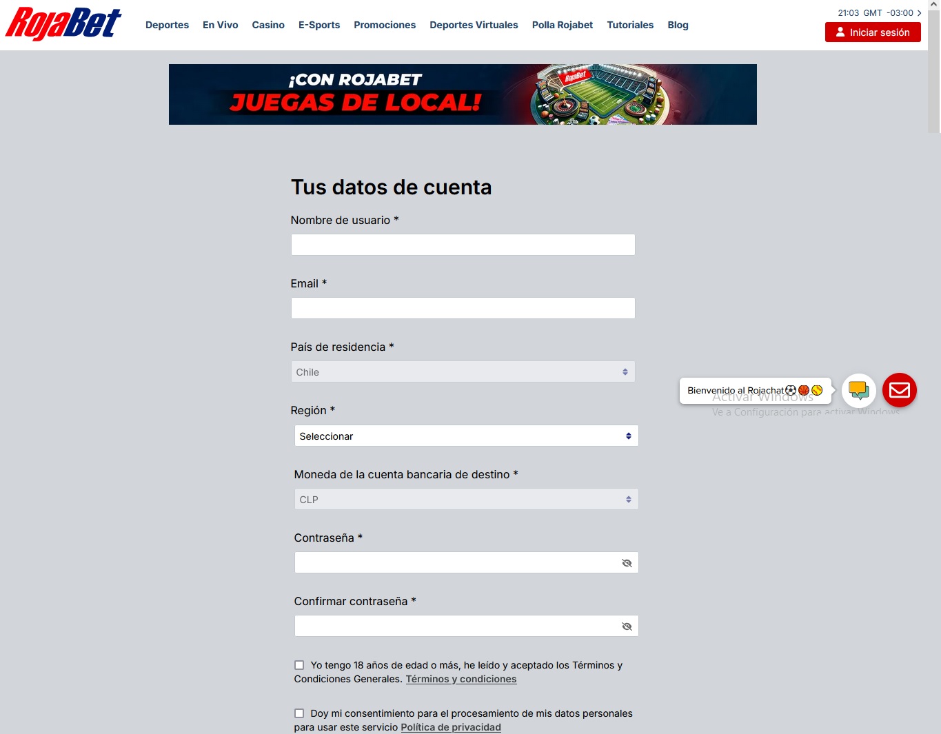 Ruleta online formulario de registro en casino