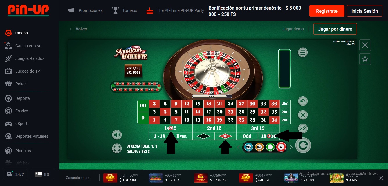 Ruleta americana apuestas externas
