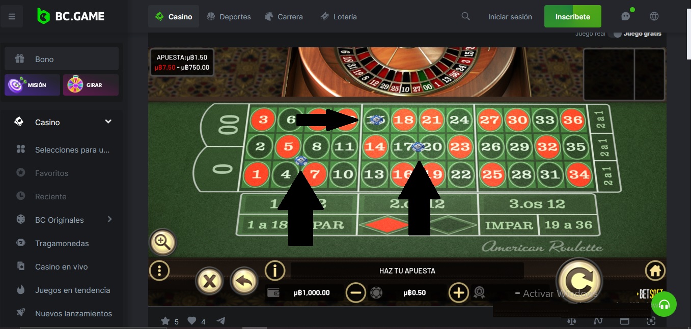 Ruleta americana apuestas internas