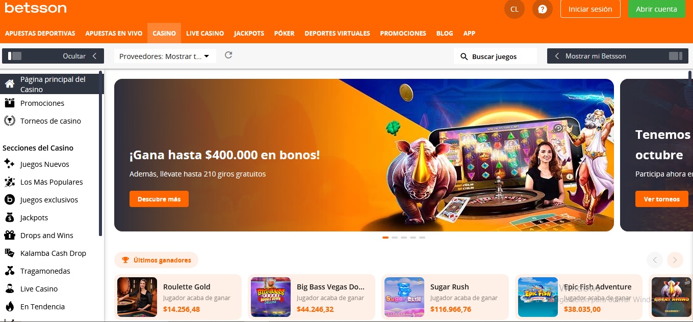 Casino Betsson para jugar Blackjack con Martingala