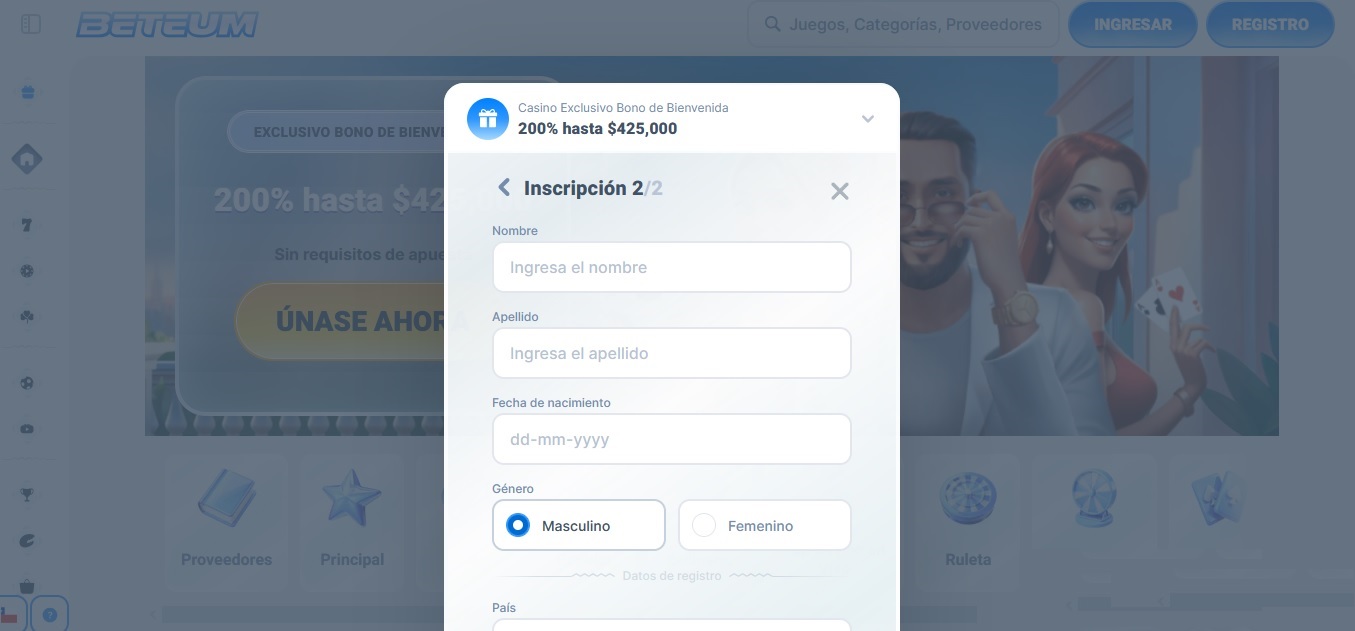 Segundo Paso de Registro Beteum Chile