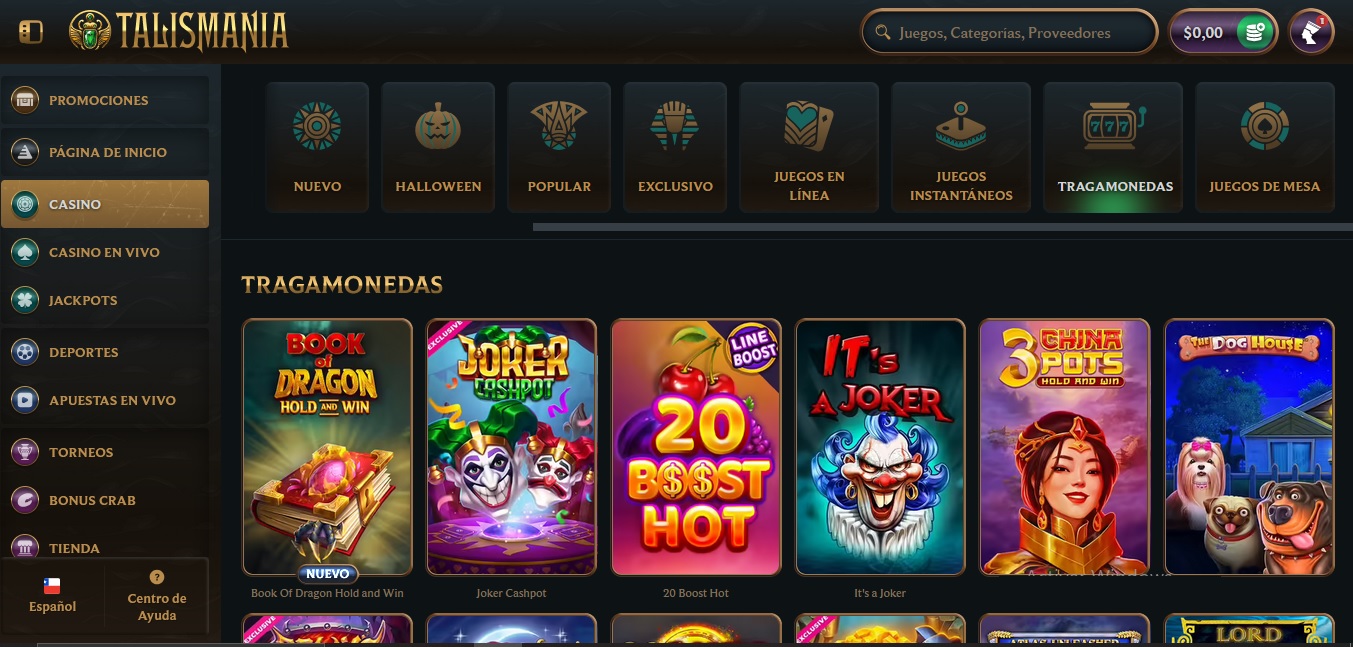 Tragamonedas en Talismania