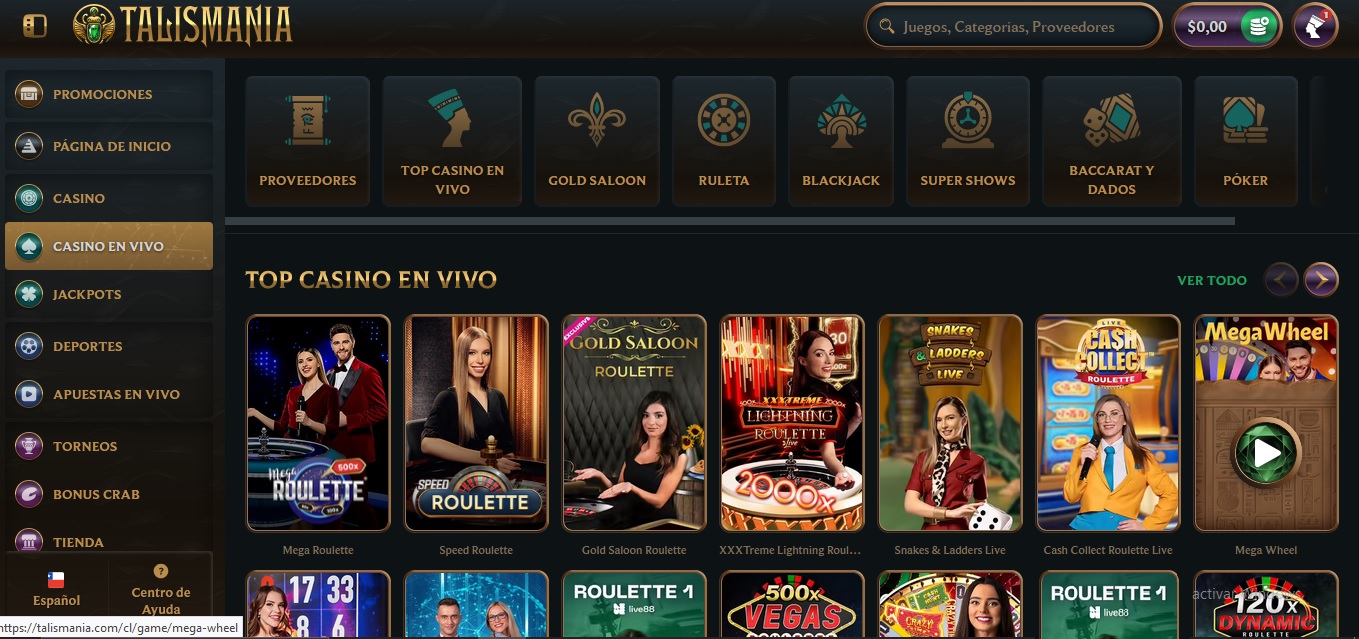 Casino en Vivo Talismania Chile