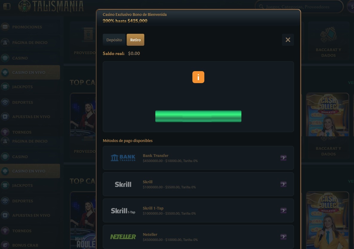 Retiros en Talismania Chile