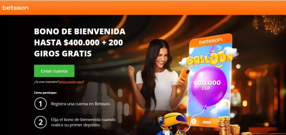 Bono de casino Betsson Chile