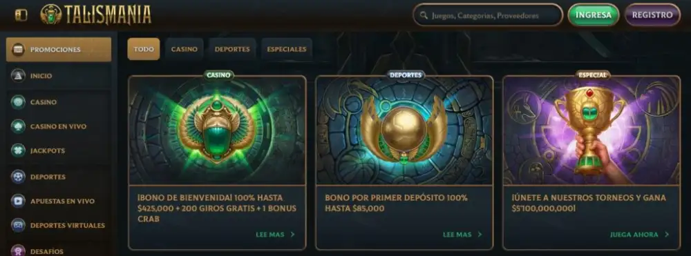 Bonos de Talismania Casino en Chile
