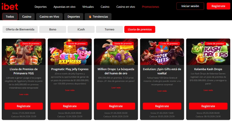 ibet lluvia de premios