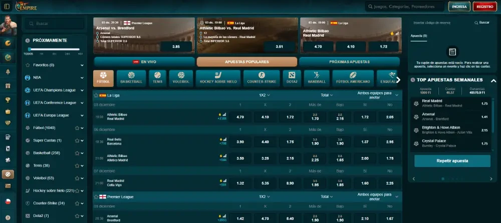 myempire apuestas deportivas