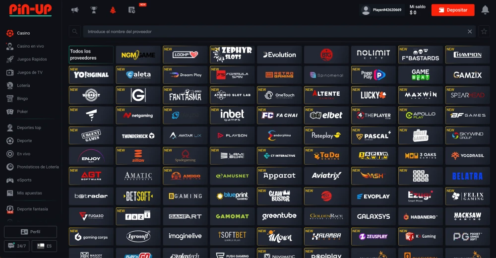 pin up proveedores de juegos