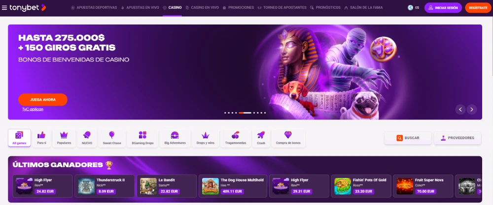 tonybet bono de bienvenida