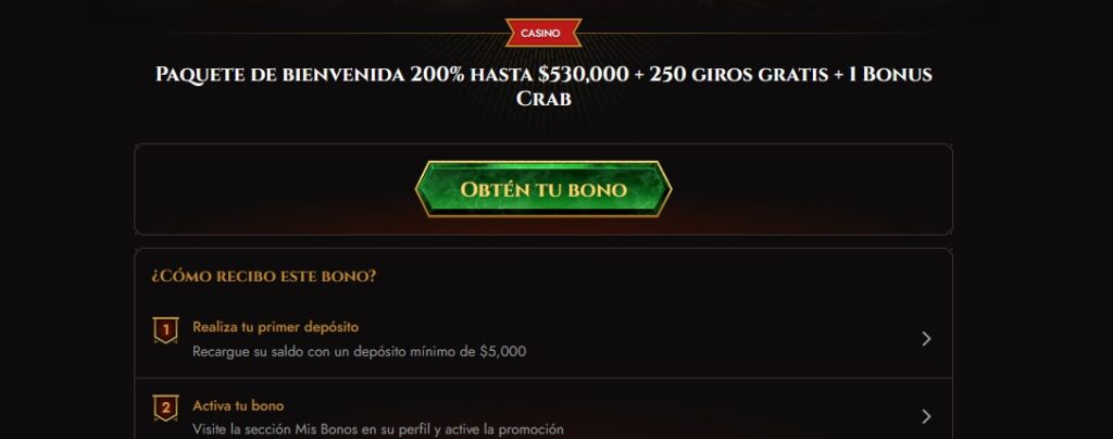 Bono de bienvenida para casino en Legiano