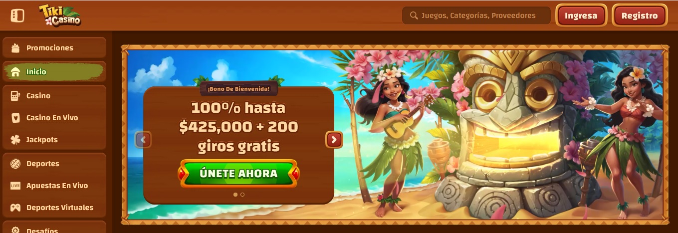 Tiki Casino tiene un marcado ambiente isleño