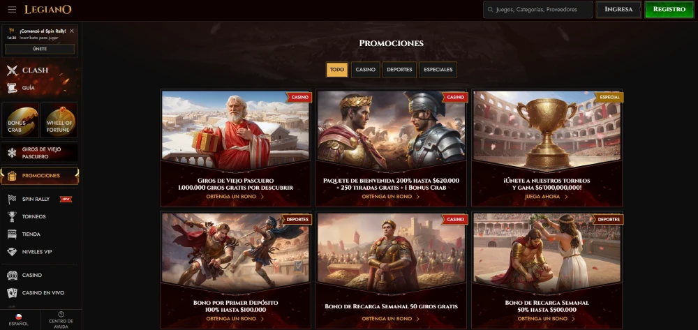 legiano bonos y promociones