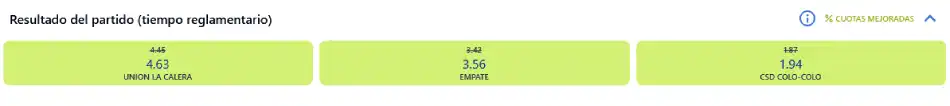 cuotas colo colo unión la calera jornada 13