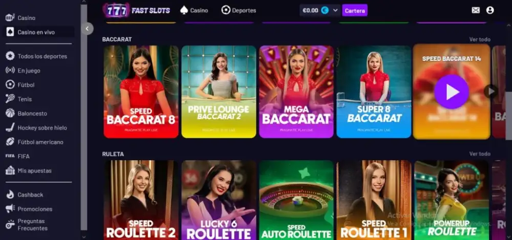 Casino en vivo de FastSlots