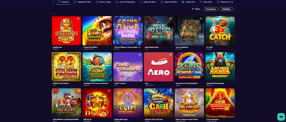 spin platinum juegos de casino