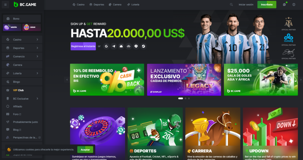 BC.Game es un completo criptocasino