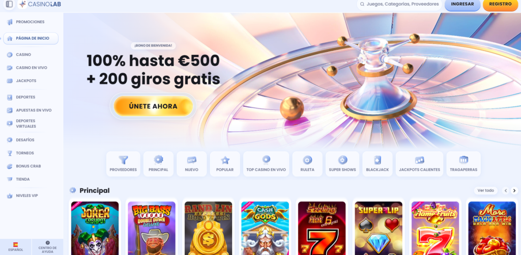 CasinoLab tiene una imagen futurista