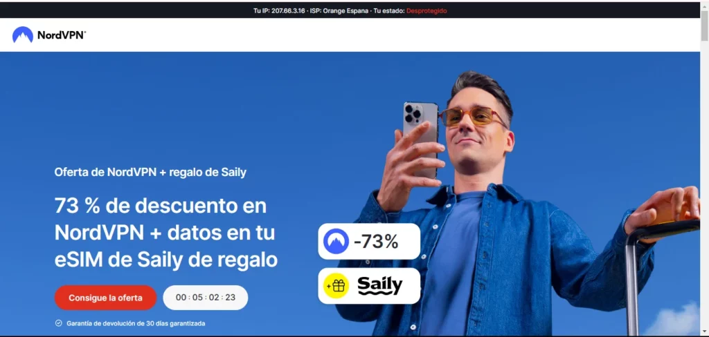 página de inicio de NordVPN