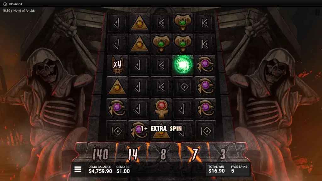 Giros gratis en Hand of Anubis