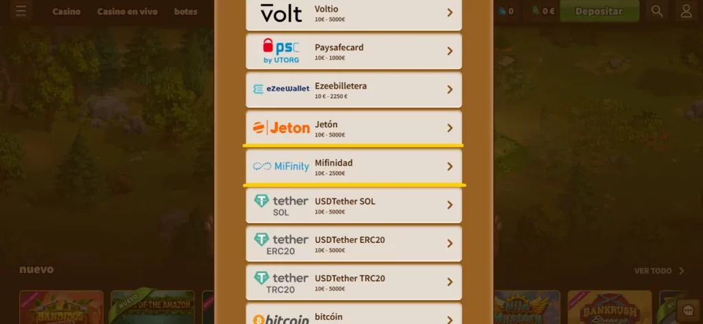 Depósito en MiFinity y verificación KYC