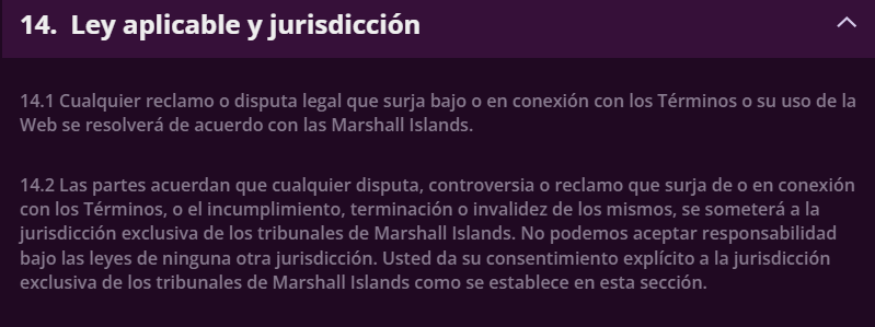 La Licencia de Malina Casino es de Marshall Islands