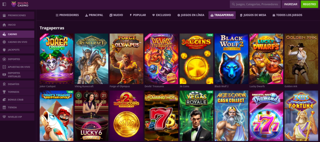 Descubre miles de tragamonedas en Malina Casino Chile