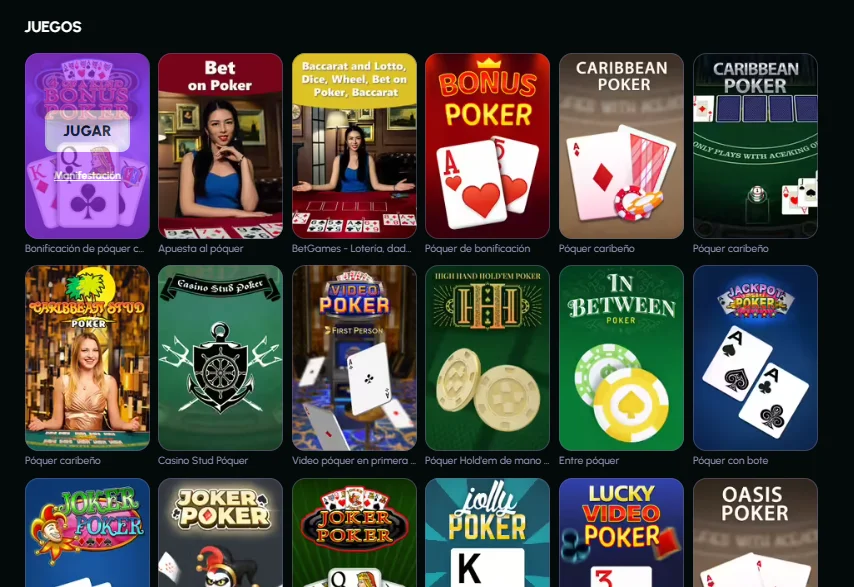 juegos de póker en Novajackpot
