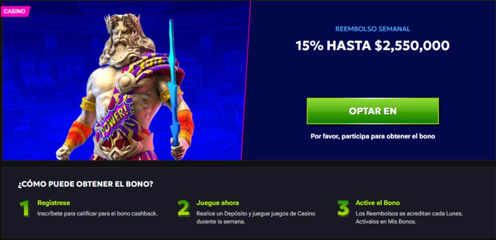 Este bono de reembolso de  RTbet casino es muy útil para amortiguar pérdidas semanales