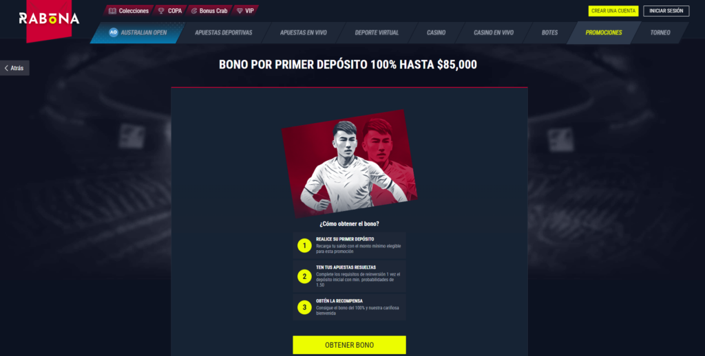 Rabona tiene un buen bono de bienvenida de apuestas deportivas