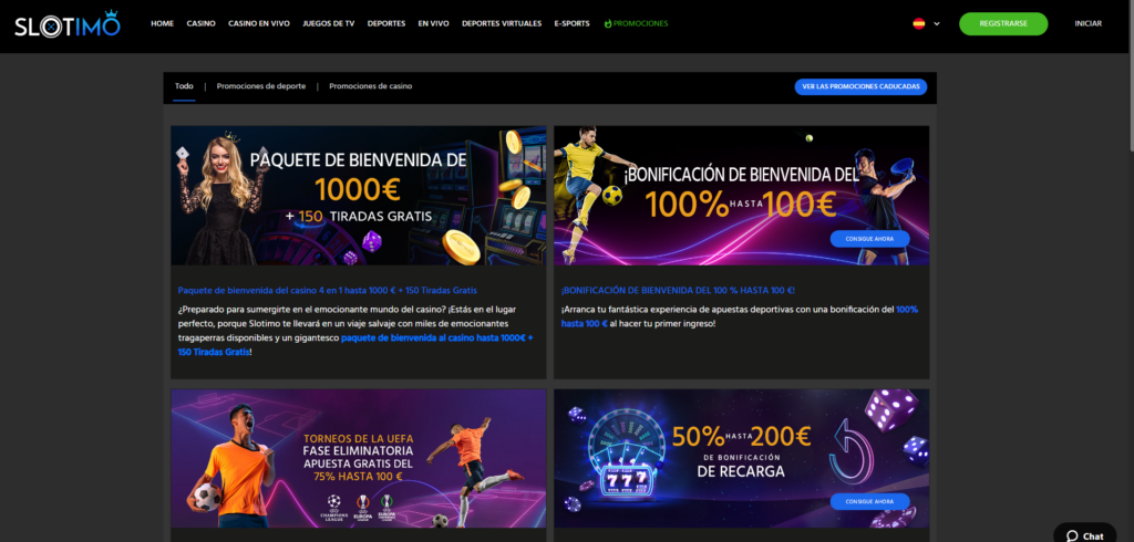 Slotimo Casino tiene varios bonos de bienvenida