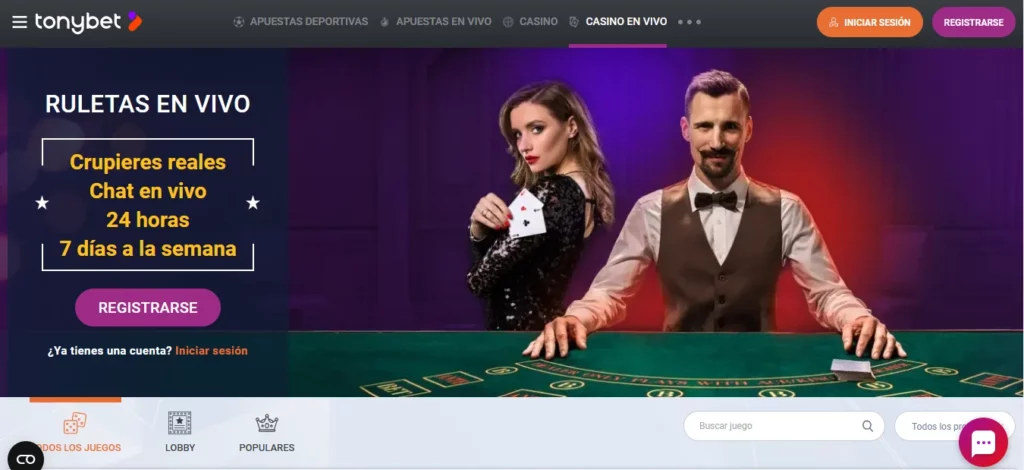 Casino Tonybet para jugar a Labouchère en ruleta