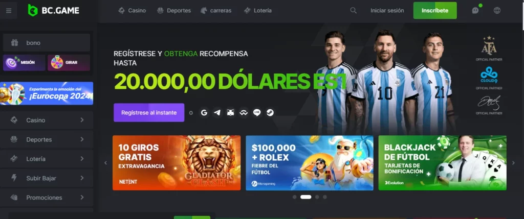 página de inicio de casino online con VPN