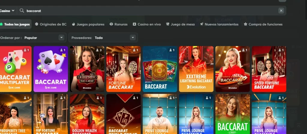 juegos de baccarat online en BC.Game