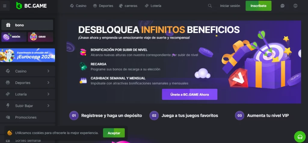 Ejemplos de bonos en BC.Game