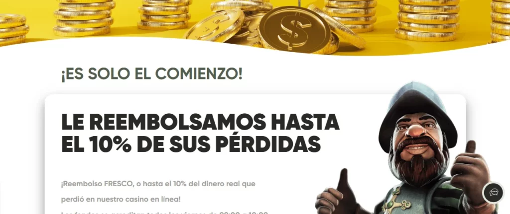 Cashback o reembolso en Fresh Casino