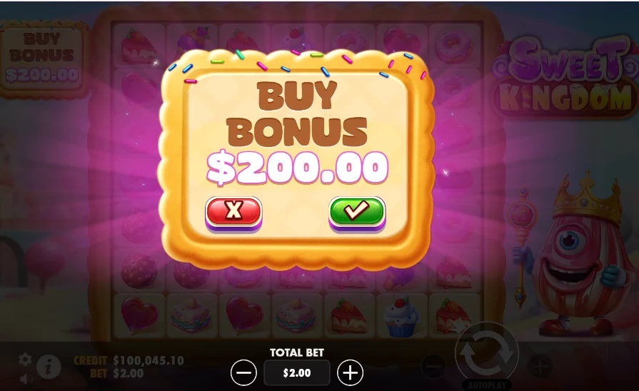 Compra de bonos en Sweet Kingdom