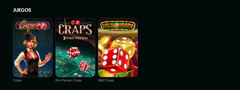 Oferta de juegos craps en Novajackpot