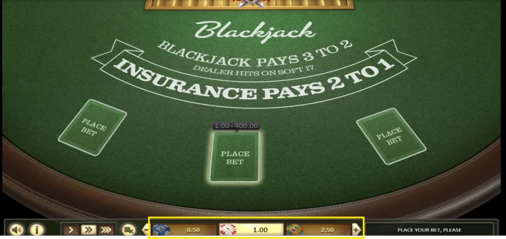 Realizar una apuesta en Blackjack Americano
