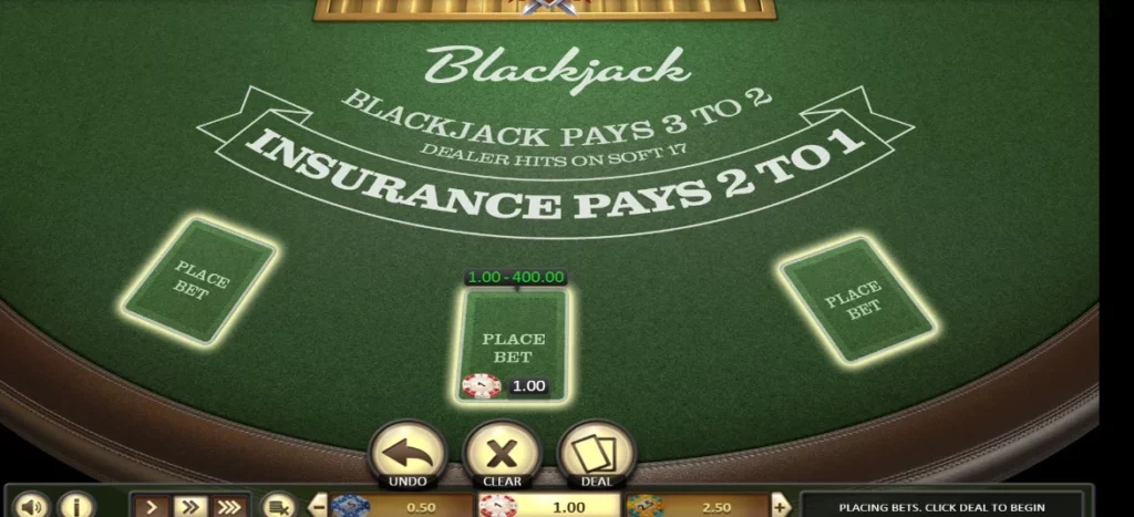 iniciar partida de Blackjack americano