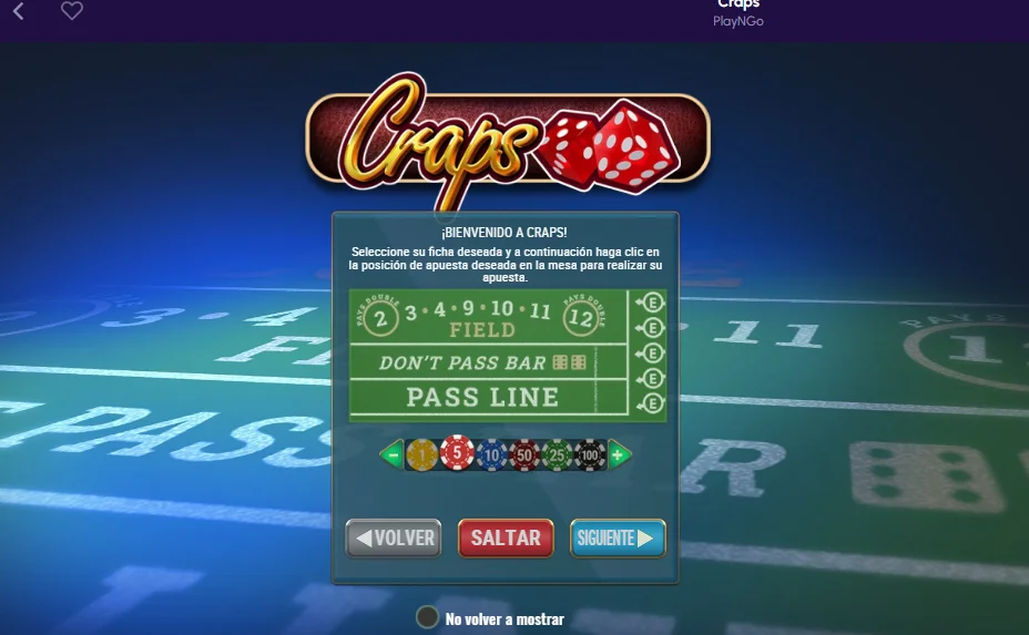 Jugar al juego clásico de Craps con Play´N Go en Novajackpot