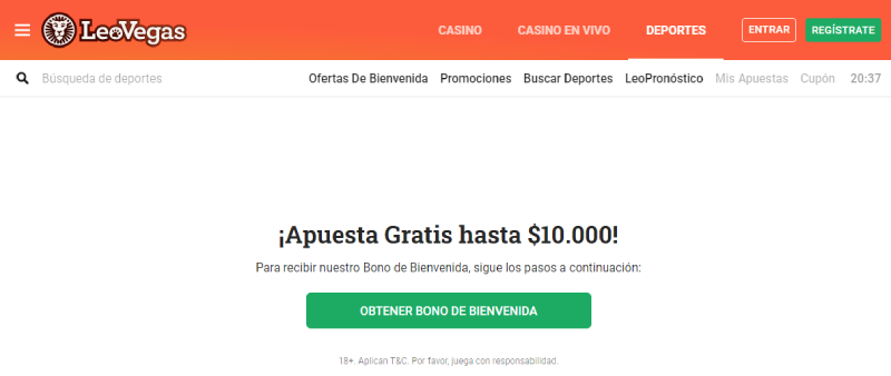 leovegas bono de bienvenida para deportes