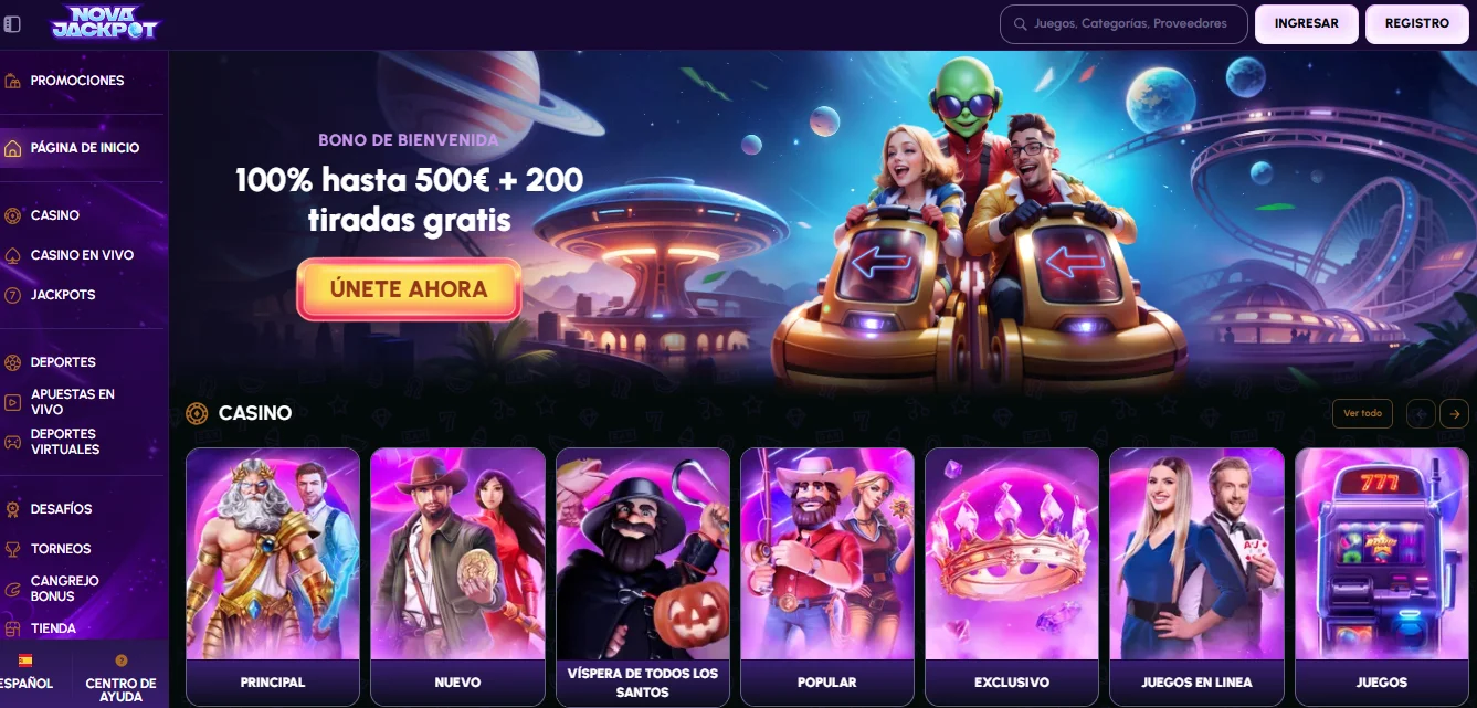 Página de inicio de Novajackpot