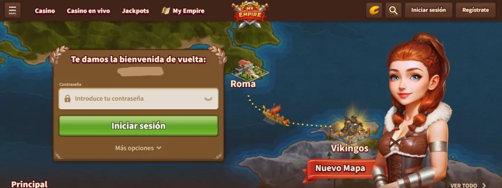 página de inicio de MyEmpire Casino