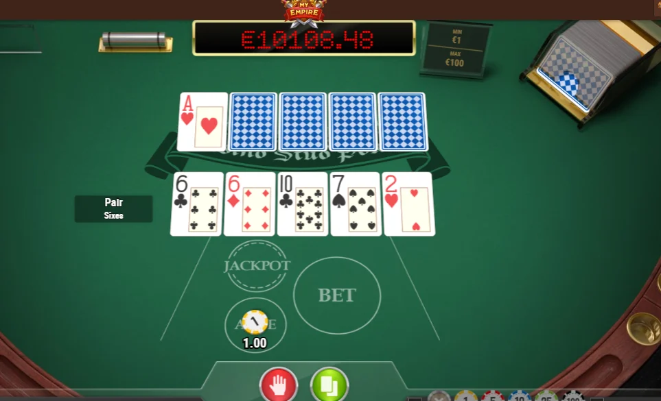 ejemplo de Draw Poker en My Empire Casino