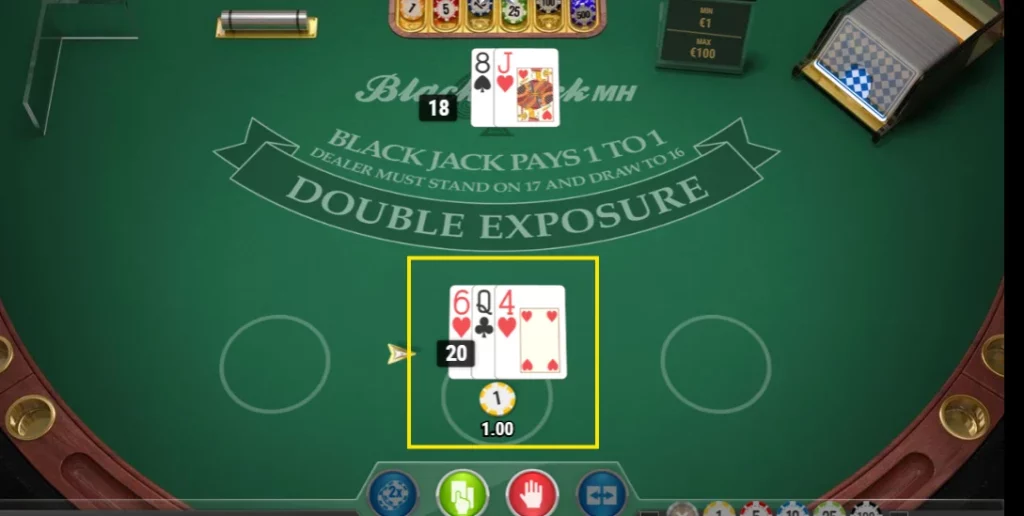 Plantarse en el blackjack de doble exposición