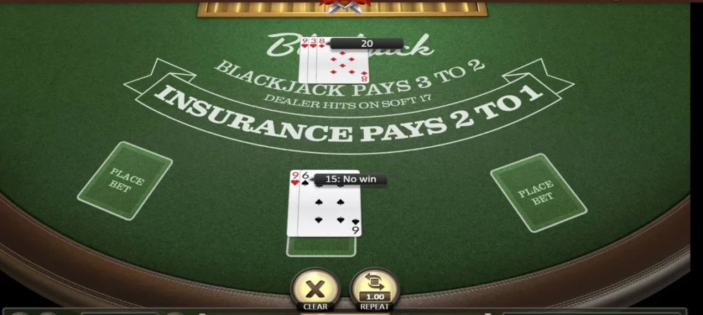 Jugar una partida de blackjack americano de Betsoft