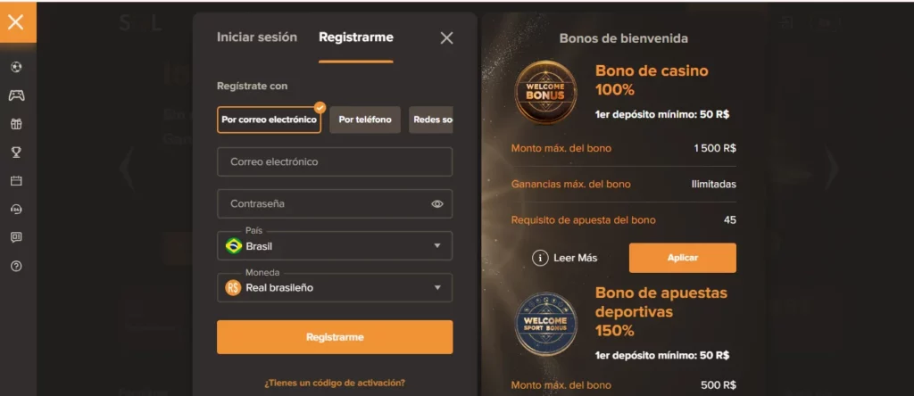 Registro en casino para bonos cashback