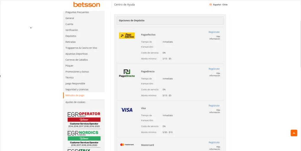 Retiros de ganancias en Betsson
