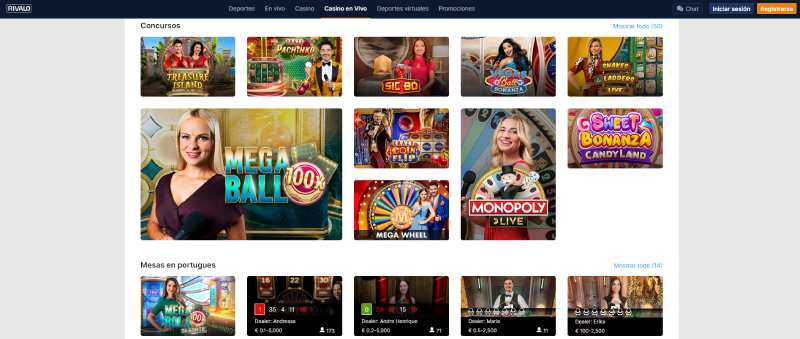 rivalo juegos de casino en vivo